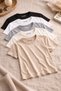 Men's Regular Fit Basic Short Sleeve Cut-Off Collar 5-Piece T-Shirt Set