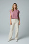 Crew Neck Short Sleeve T-Shirt with Ribbed Hem - 2