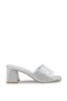 Rhea Alma Women's Heeled Slippers 0012205 Silver Textured - 4