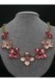 Flower Model Enamel Embroidered Steel Necklace Sakura Cherry Blossom Yellow Color Enamel Steel Necklace with Chain