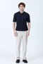 Men's Polo Neck Ribbed Knit T-Shirt Navy Blue - 26Y 682 - 5