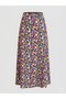 Women's Multicolor High Waist Flared Long Viscose Skirt