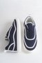Lace-Up Linen Men's Sports Shoes Navy Blue White - 5
