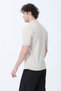Men's Half Zipper Polo Neck Ribbed Knitwear T-Shirt Stone - 26Y 683 - 4