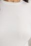 Women's Slim Fit Slim Cut Cotton Crew Neck Long Sleeve White Blouse - 5