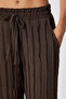 Textured Pocketed Stretch Knit Trousers Lci0069 Brown - 4