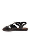 Black Women's Flat Sandals - 4