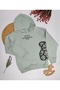 Girl's Green Fun Hooded Sweatshirt