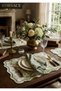 Toile De Jouy Patterned 6 Piece Luxury American Service and Runner Set - 3