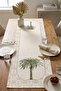 Green Beige Bohemian Tropical Palm Patterned 4-Piece Throw Pillow Cover 1 Runner Set 4Kmbs338-Rs - 7