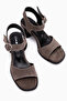 Carina Genuine Leather Mink Suede Heeled Women's Sandals - 5