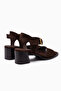 Carina Genuine Leather Brown Suede Heeled Women's Sandals - 6