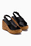Jenifer Black Wedge Heeled Women's Sandals - 4