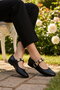 Black Strappy Women's Ballerinas - 3