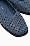Jesica Genuine Leather Blue Women's Ballerinas - 4