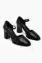 Hira Genuine Leather Black Closed-Front Women's Heeled Sandals - 3