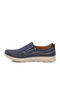 Navy Blue Nubuck Genuine Leather Men's Casual Shoes - 4