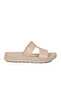 Beige Women's Flat Slippers - 2