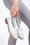 Genuine Leather 33-34-35-36-37-38-39-40-41-42-43-44-45 Size Laser Cut Perforated Women's Shoes - 2