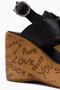 Jenifer Black Wedge Heeled Women's Sandals - 5