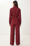 Textured Top and Bottom Set with Tie-Up Detail Lci0067 Mürdüm - 6