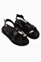 Jolie Black Buckle Toe-Strap Women's Sandals - 3