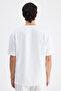 Ds Damat Comfort Fit Ecru Soft Viscose Blended Comfortable Crew Neck T-Shirt - 3