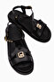 Evelin Black Buckle Women's Sandals - 4