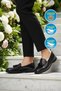 Black genuine leather women's casual shoes - 3