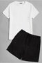 Unisex Slim Fit T-Shirt & Shorts Combination Set |   Relaxed Fit Casual 2-Piece Sports Set T-Shirt and Shorts - 2