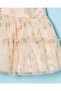 Infant Girls Beige Printed Dress - 3
