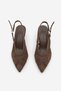 Women's Stiletto Pointed Toe Mesh Hand Knitted Embroidered Classic Heeled Shoes Berzen Brown Straw - 5