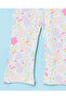 Infant Girls White Printed Rib Leggings - 3