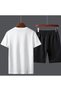 Unisex Slim Fit T-Shirt & Shorts Combination Set |   Relaxed Fit Casual 2-Piece Sports Set T-Shirt and Shorts - 3