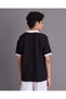 Senior Boys Black Zip Placket Polo T-shirt - 3