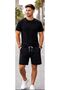 Unisex Slim Fit T-Shirt & Shorts Combination Set |   Relaxed Fit Casual 2-Piece Sports Set T-Shirt and Shorts