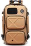 9309 Water-Resistant Anti-Theft Tactical Backpack with USB Port, Shoe Compartment, Brown