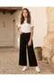 Women Black Wide Leg Pants - 5