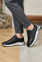 Men's Black Genuine Soft Leather Daily Orthopedic Comfortable Sneaker Shoes - 7