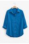 Women's Indigo Oversize Cotton Comfortable Single-Pocket Linen Shirt – New Summer Collection - 4