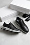Men's Black Genuine Soft Leather Daily Orthopedic Comfortable Sneaker Shoes - 5