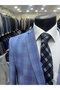 Wool-Cotton Combination Men's Suit (Jacket Checked. Pants Duz)