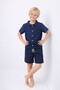 Boy's Muslin Shorts Printed T-Shirt Set Casual 2-Piece Set