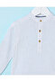Infant Boys White Striped Mandarin Linen Long Sleeve Shirt - 2