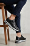 Men's Black Genuine Soft Leather Daily Orthopedic Comfortable Sneaker Shoes - 6