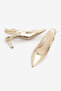 Women's Stiletto Pointed Toe Open Back Buckle Elastic Short Classic Heeled Shoes Zelor Gold - 6