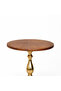 طاولة جانبية كلاسيكية بسطح خشبي وقاعدة ثلاثية الأرجل ذهبية أنيقة - 4