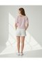 Senior Girls White And Pink Stripes Jacquard Top - 3