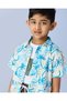 Boys Blue Printed Short Sleeve Shirt And T-Shirt Set - 5