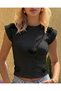 New Product Short Sleeve Ottoman Fabric Pearl and Rose Detailed Women's Blouse - 2